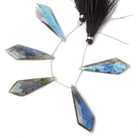 45x15x6mm Labradorite top drilled faceted Kite beads 4 inch 5 pieces AA - Beadsofcambay.com