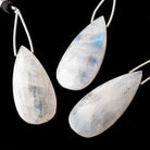 45x20mm Rainbow Moonstone Faceted Pear Focal Bead 1 piece - Beadsofcambay.com