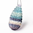 45x22mm Fluorite Hand Carved Pear Focal Bead 1 piece - Beadsofcambay.com