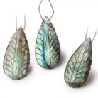 45x22mm Labradorite Hand Carved Pear Focal 1 Bead - Beadsofcambay.com