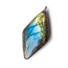 45x24mm Black Gold .925 Bezel Labradorite faceted Kite Pendant 1 piece - Beadsofcambay.com