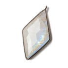 45x24mm Dark Silver Bezel Rainbow Moonstone faceted Kite Pendant 1 piece - Beadsofcambay.com