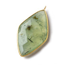 45x24mm Vermeil Bezel Prehnite faceted Kite Pendant 1 piece - Beadsofcambay.com