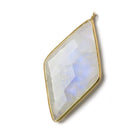 44x25mm Vermeil Bezel Rainbow Moonstone faceted Kite Pendant 1 piece - Beadsofcambay.com