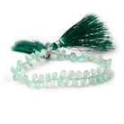 4.5x3-6.5x5mm Colombian Emerald plain pear beads 8 inch 77 pieces - Beadsofcambay.com