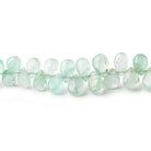 4.5x3-6.5x5mm Colombian Emerald plain pear beads 8 inch 77 pieces - Beadsofcambay.com