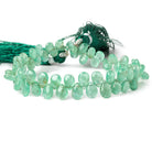 4.5x3-7.5x5mm Colombian Emerald plain pears 7.5 inch 67 beads - Beadsofcambay.com