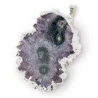 45x38mm Silver Leafed Amethyst Solar Quartz Slice Pendant 1 focal piece - Beadsofcambay.com