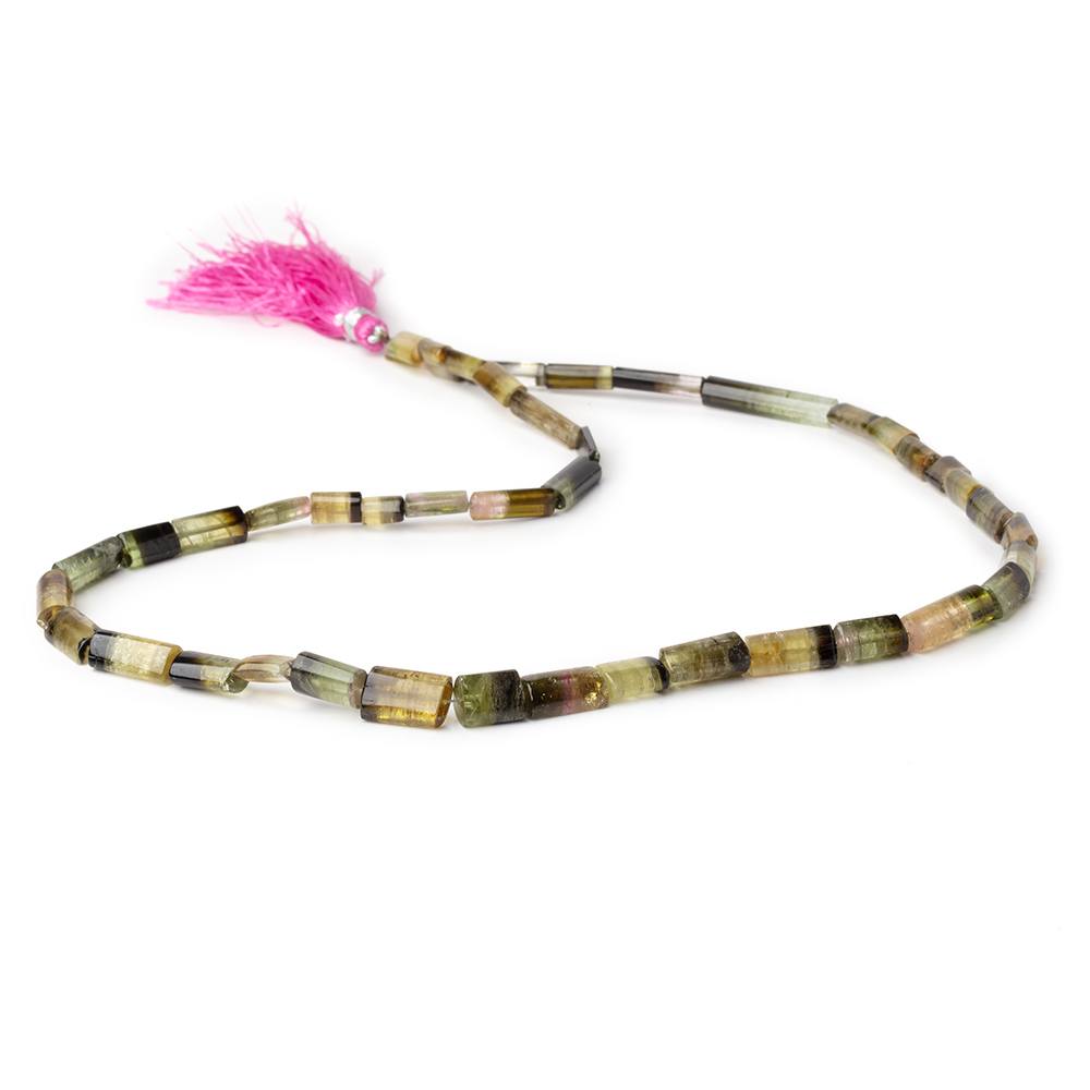 4.5x4-14x5mm Polychromatic Tourmaline Natural Tubes 18 inch 44 Beads AA - Beadsofcambay.com