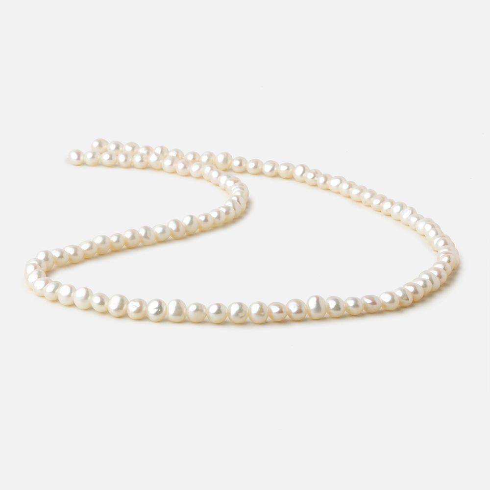 4.5x4-5x4mm Off White side drilled Baroque freshwater pearls 16 inch 90 pieces A - Beadsofcambay.com