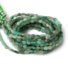 4.5x4-6x4.5mm Matte Colombian Emerald tumbled plain nuggets 12 inch 54 beads A - Beadsofcambay.com