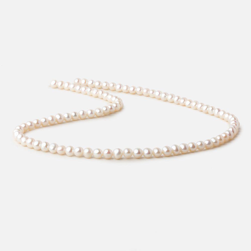 4.5x4.5mm Off White side drilled Baroque freshwater pearls 16 inch 89 pieces A - Beadsofcambay.com