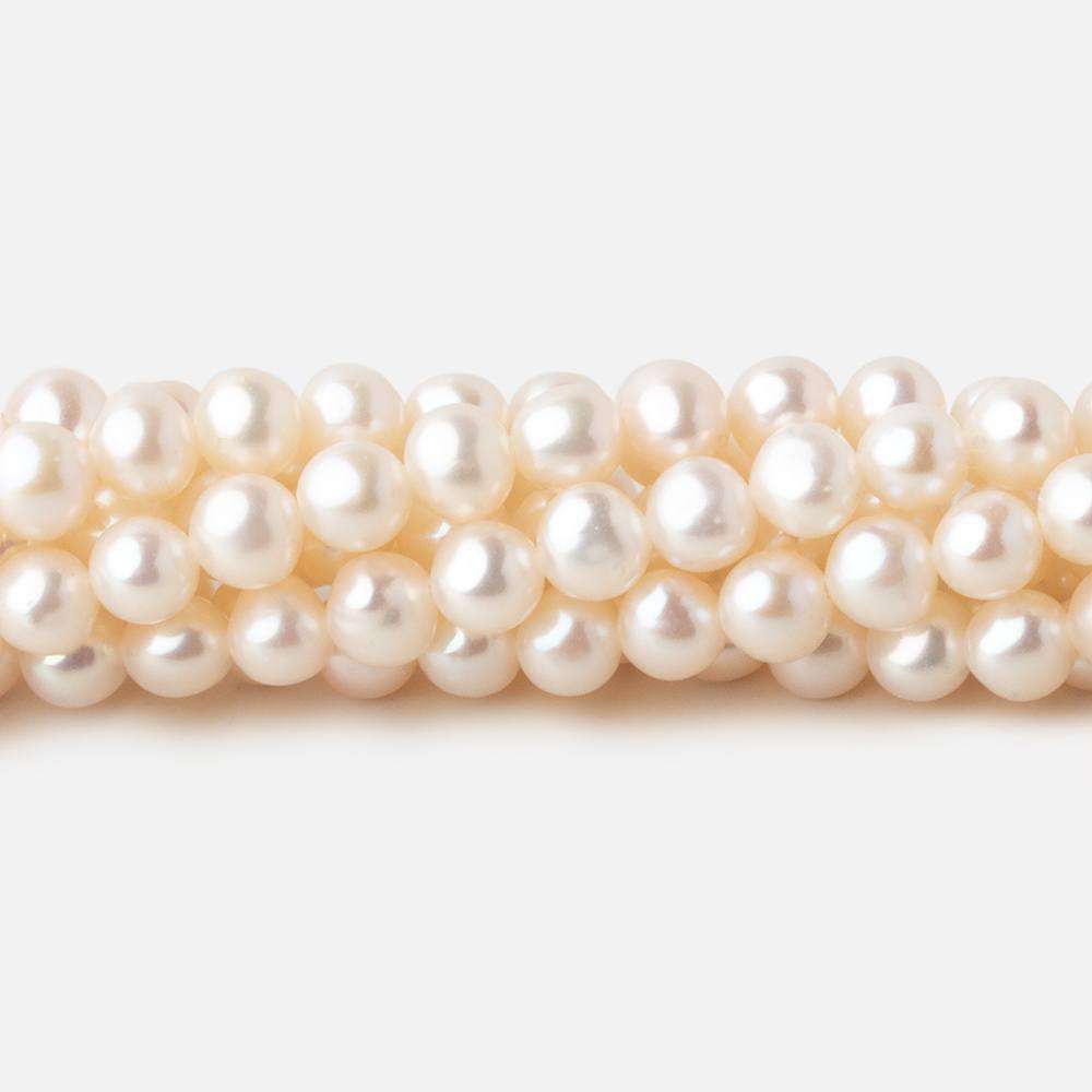 4.5x4.5mm Off White side drilled Baroque freshwater pearls 16 inch 89 pieces A - Beadsofcambay.com