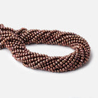 4.5x4mm Chocolate Brown Side Drilled Off Round Freshwater Pearls 16 inch 110 pieces - Beadsofcambay.com