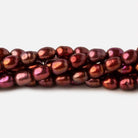 4.5x5-4.5x5.5mm Tri Color Red straight drilled Oval freshwater pearls 15 inch 74 pieces A - Beadsofcambay.com