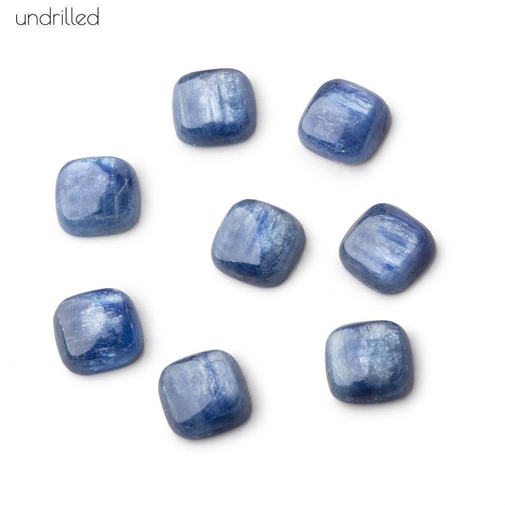 10mm Kyanite Plain Cushion Cabochon Focal Beads - Undrilled - BeadsofCambay.com