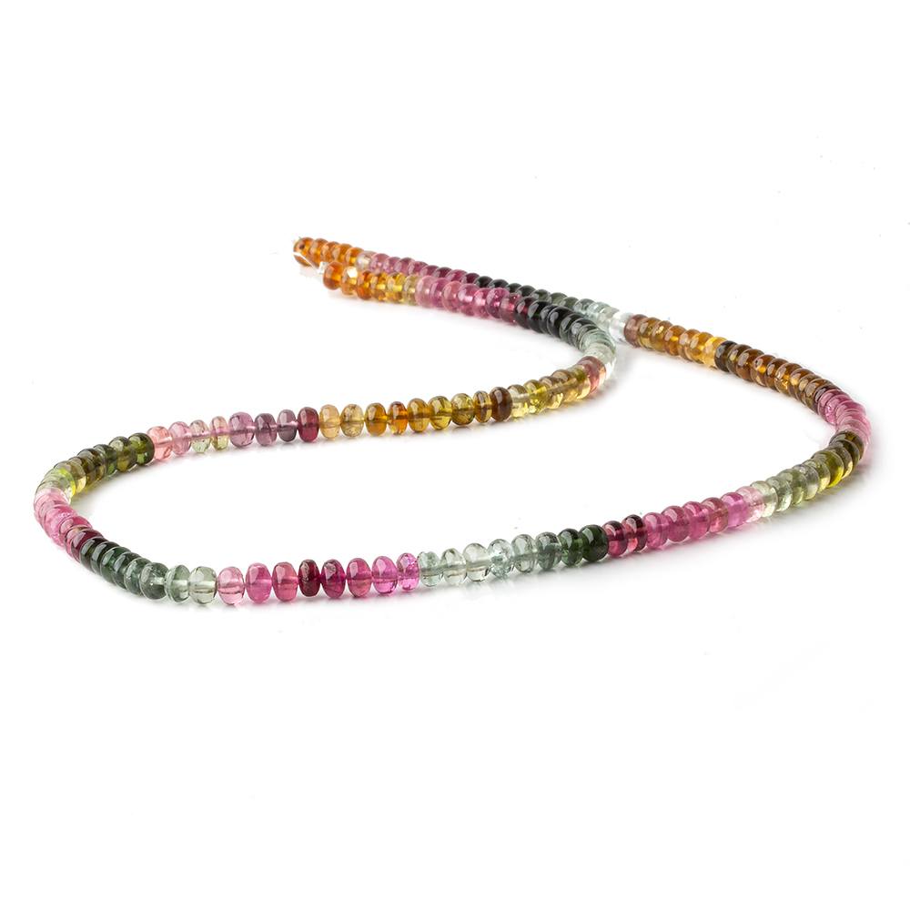 4.7mm Multi Color Tourmaline plain rondelle beads 18 inch 154 pieces A - Beadsofcambay.com