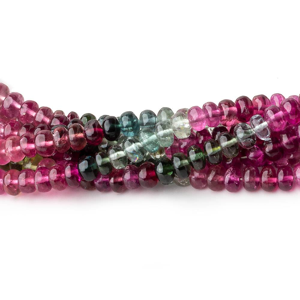 4.7mm Multi Color Tourmaline plain rondelle beads 18 inch 154 pieces A - Beadsofcambay.com