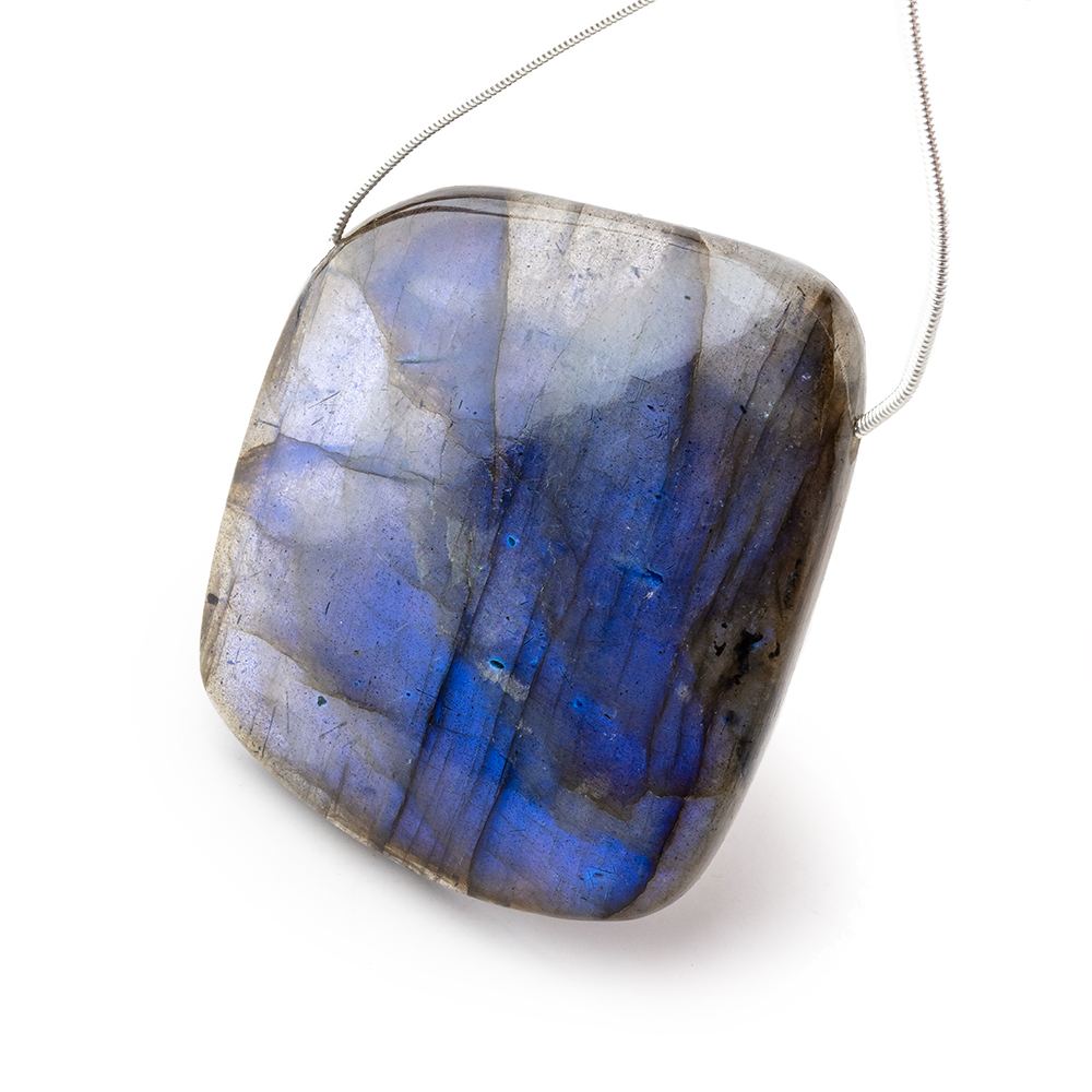 47x39x8mm Neon Blue Labradorite fancy shape focal bead 1 piece - Beadsofcambay.com