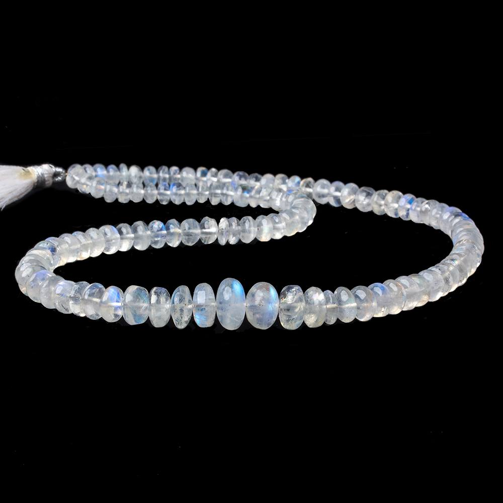 4.8-10mm Rainbow Moonstone Plain Rondelle Beads 16 inch 110 beads - Beadsofcambay.com