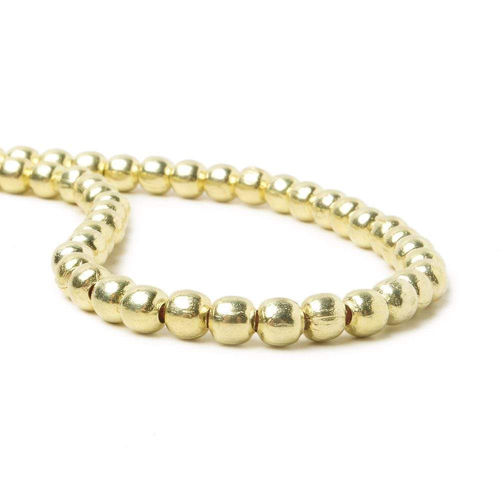 4mm 14kt Gold Plated Copper Plain Round 8 inch 49 pieces - Beadsofcambay.com