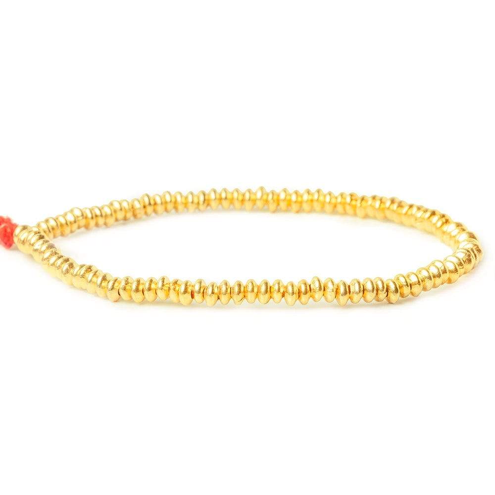 4mm 22kt Gold plated Copper Disc Beads 8 inch 100 pcs - Beadsofcambay.com
