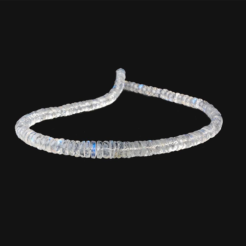 4mm - 5mm Rainbow Moonstone Faceted Rondelles 10 inch 119 beads AAA - Beadsofcambay.com