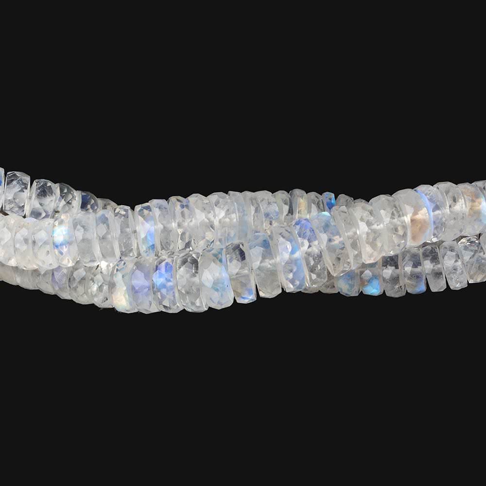 4mm - 5mm Rainbow Moonstone Faceted Rondelles 10 inch 119 beads AAA - Beadsofcambay.com