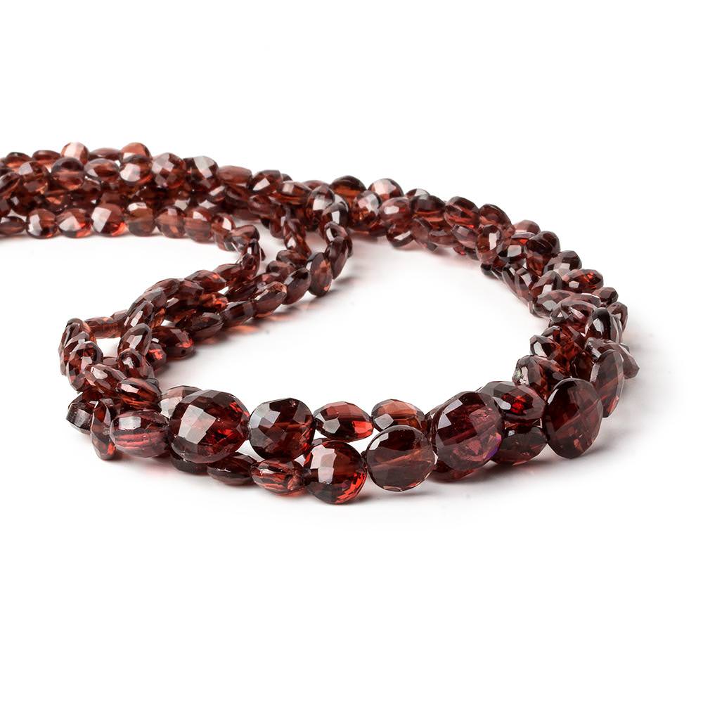 4mm - 8mm Mozambique Garnet faceted coins 16 inches 79 beads AAA - Beadsofcambay.com