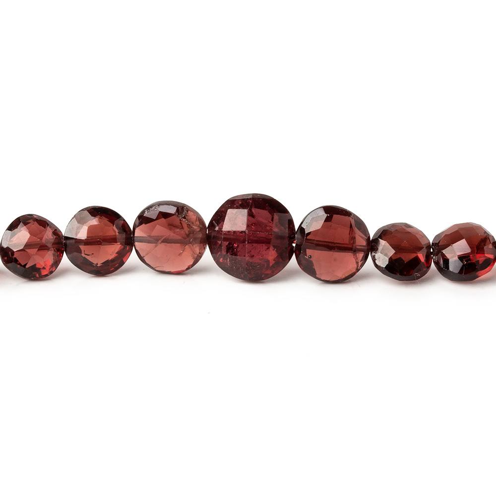 4mm - 8mm Mozambique Garnet faceted coins 16 inches 79 beads AAA - Beadsofcambay.com