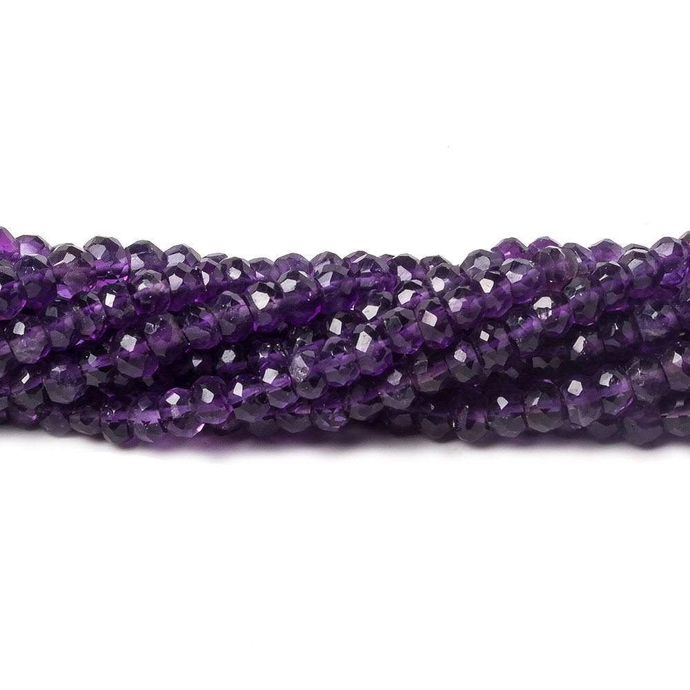 4mm Amethyst Faceted Rondelle Beads 13 inch 104 pieces - Beadsofcambay.com