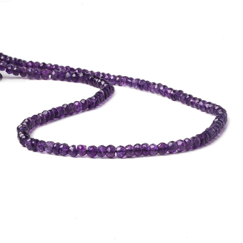 4mm Amethyst Faceted Rondelle Beads 13 inch 104 pieces - Beadsofcambay.com