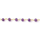 4mm Amethyst Micro Faceted Rondelles on Vermeil Chain by the Foot 36 pieces - Beadsofcambay.com