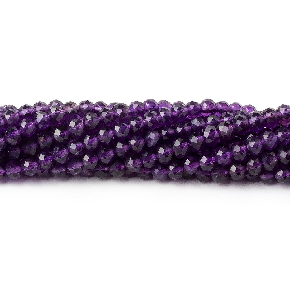 4mm Amethyst Micro Faceted Rondelle Beads inch 98 pieces AAA