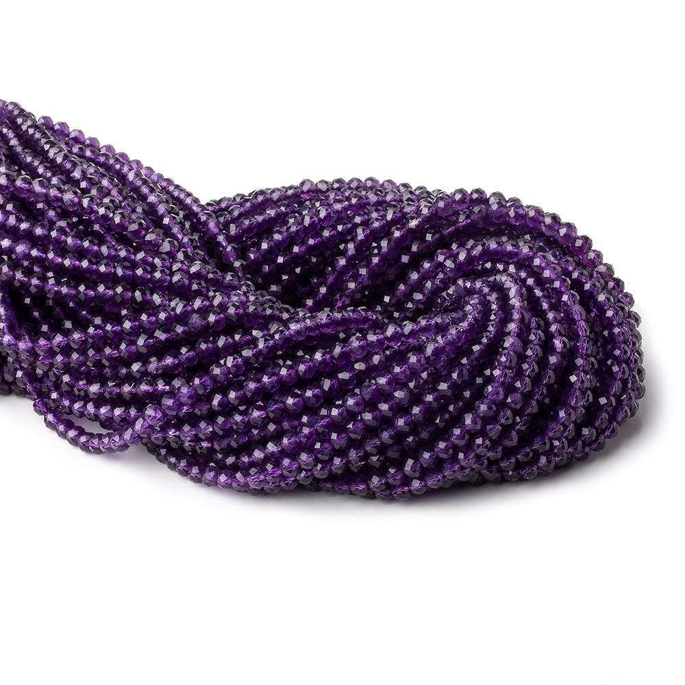 4mm Amethyst micro faceted round beads 12.5 inch 98 pieces AAA - Beadsofcambay.com