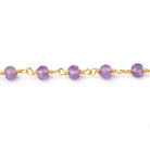 4mm Amethyst Micro Faceted Rounds on Gold Plated Chain - Beadsofcambay.com