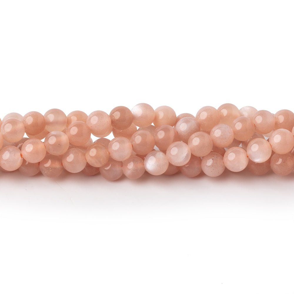 4mm Angel Skin Moonstone Plain Rounds 15.5 inch 95 beads AA - Beadsofcambay.com