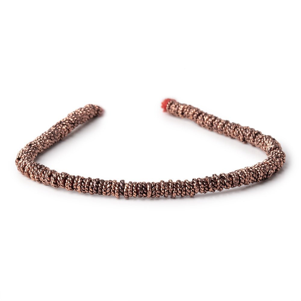 4mm Antiqued Copper Twisted Jumpring 8 inch 163 pieces - Beadsofcambay.com