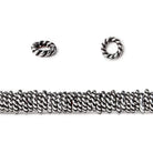 4mm Antiqued Sterling Silver Plated Copper Twisted Jumpring 8 inch 170 pcs - Beadsofcambay.com