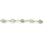 4mm Apatite Micro Faceted Rounds on Gold Plated Chain - Beadsofcambay.com