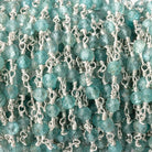 4mm Apatite Micro Faceted Rounds on Silver Plated Chain - Beadsofcambay.com