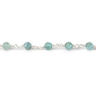 4mm Apatite Micro Faceted Rounds on Silver Plated Chain - Beadsofcambay.com