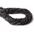 4mm Black Spinel checkerboard calibrated faceted coins 12.5 inch 85 beads AAA - Beadsofcambay.com
