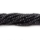 4mm Black Spinel faceted rondelles 1mm hole 14 inch 130 beads AAA - Beadsofcambay.com