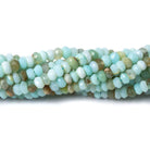 4mm Blue Peruvian Opal faceted rondelle beads 13 inch 120 pieces - Beadsofcambay.com