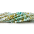 4mm Blue Peruvian Opal Faceted Rondelles 14 inch 140 Beads - Beadsofcambay.com