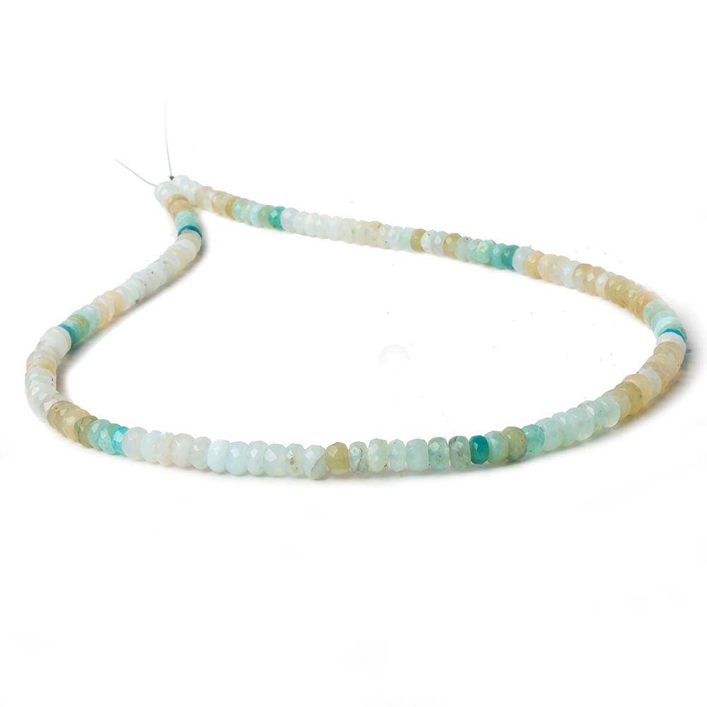 4mm Blue Peruvian Opal Faceted Rondelles 14 inch 140 Beads - Beadsofcambay.com