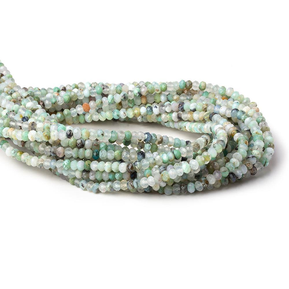 4mm Blue Peruvian Opal micro faceted rondelle beads 16 inch 143 pieces AA - Beadsofcambay.com