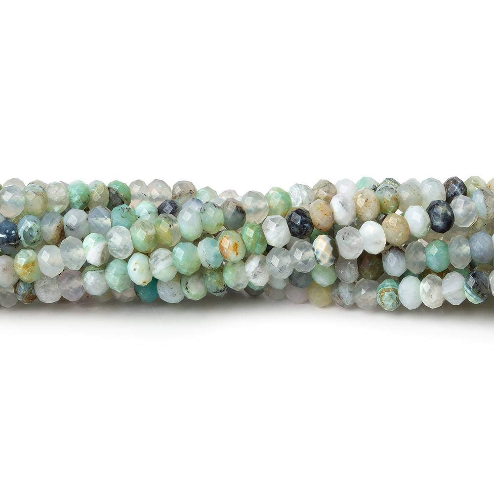 4mm Blue Peruvian Opal micro faceted rondelle beads 16 inch 143 pieces AA - Beadsofcambay.com