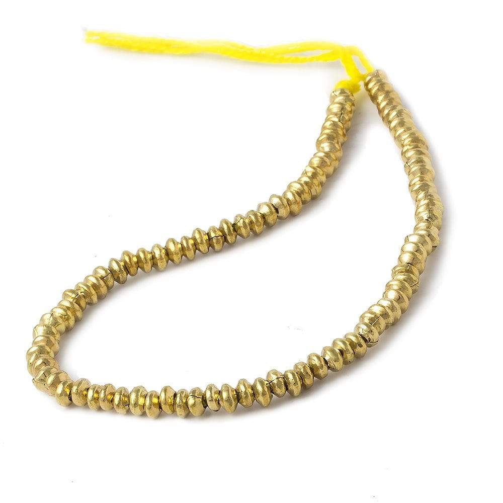 4mm Brass Disc Beads 8 inch 95 pieces - Beadsofcambay.com